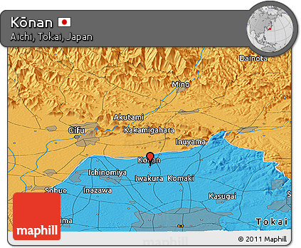 Political Panoramic Map of Kōnan