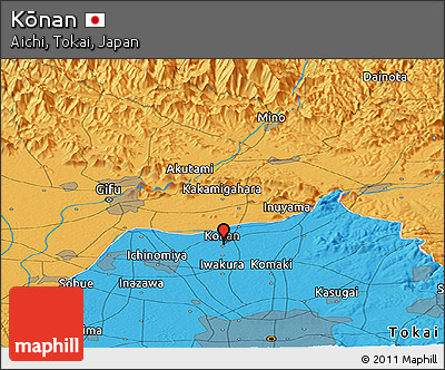 Political Panoramic Map of Kōnan
