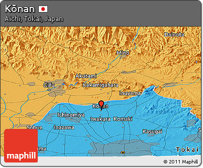 Political Panoramic Map of Kōnan