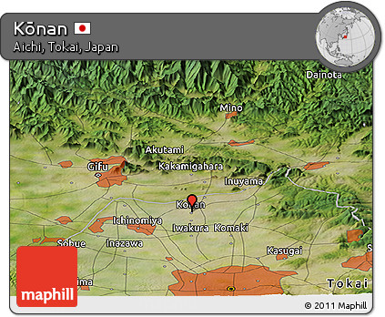 Satellite Panoramic Map of Kōnan