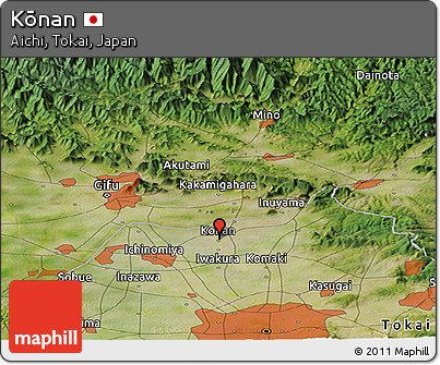 Satellite Panoramic Map of Kōnan