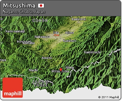 Satellite Panoramic Map of Mitsushima
