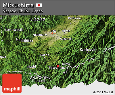 Satellite Panoramic Map of Mitsushima