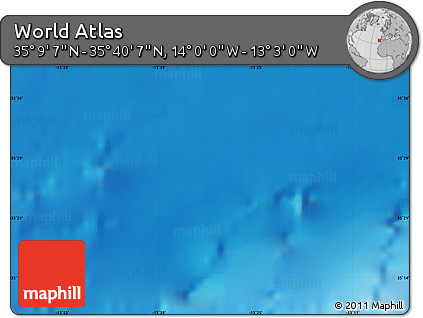 Physical Map of the Area around 35° 24' 37" N, 13° 31' 30" W