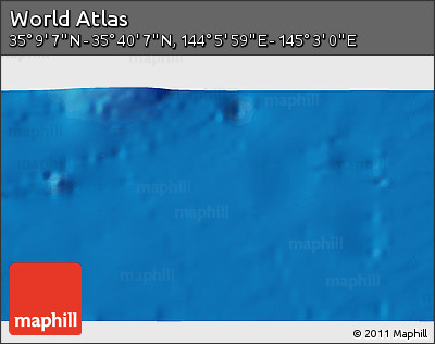 Physical 3D Map of the Area around 35° 24' 37" N, 144° 34' 29" E