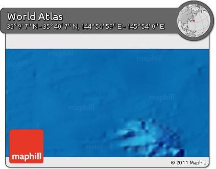 Physical 3D Map of the Area around 35° 24' 37" N, 145° 25' 30" E