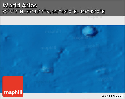 Physical 3D Map of the Area around 35° 24' 37" N, 146° 16' 30" E