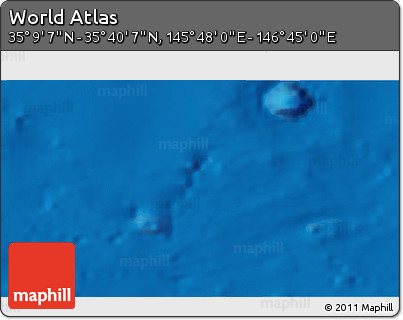 Physical 3D Map of the Area around 35° 24' 37" N, 146° 16' 30" E