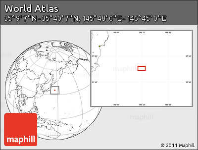 Blank Location Map of the Area around 35° 24' 37" N, 146° 16' 30" E