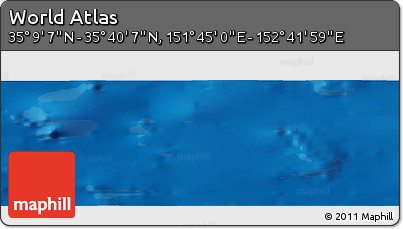 Physical Panoramic Map of the Area around 35° 24' 37" N, 152° 13' 29" E