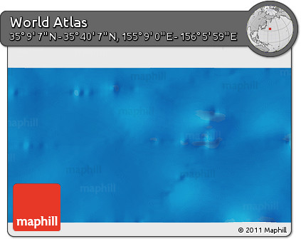 Physical 3D Map of the Area around 35° 24' 37" N, 155° 37' 30" E
