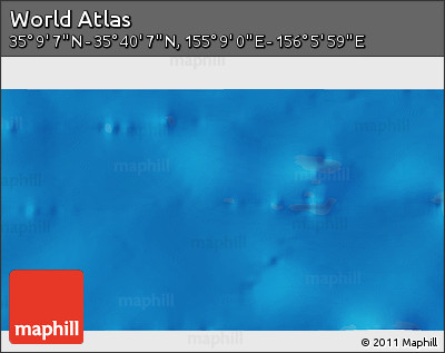 Physical 3D Map of the Area around 35° 24' 37" N, 155° 37' 30" E