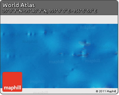 Physical 3D Map of the Area around 35° 24' 37" N, 155° 37' 30" E