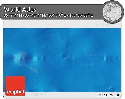 Physical 3D Map of the Area around 35° 24' 37" N, 156° 28' 29" E