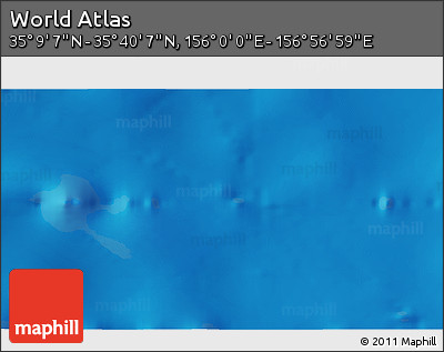 Physical 3D Map of the Area around 35° 24' 37" N, 156° 28' 29" E