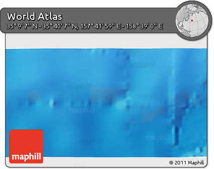 Physical 3D Map of the Area around 35° 24' 37" N, 158° 10' 30" E