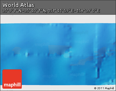 Physical 3D Map of the Area around 35° 24' 37" N, 158° 10' 30" E