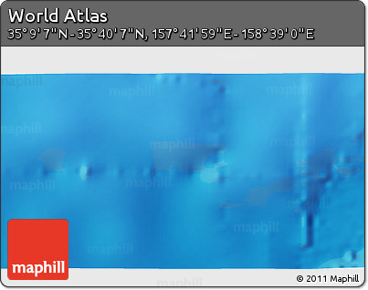 Physical 3D Map of the Area around 35° 24' 37" N, 158° 10' 30" E