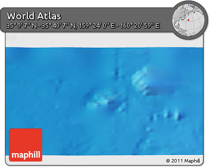 Physical 3D Map of the Area around 35° 24' 37" N, 159° 52' 30" E