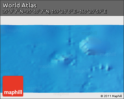 Physical 3D Map of the Area around 35° 24' 37" N, 159° 52' 30" E