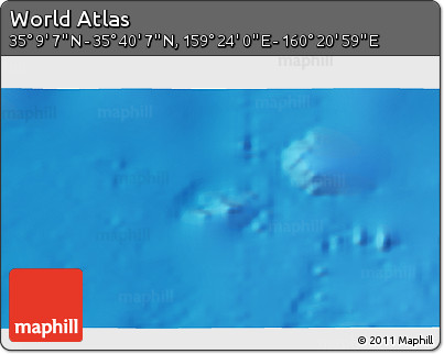 Physical 3D Map of the Area around 35° 24' 37" N, 159° 52' 30" E