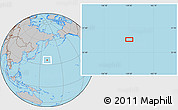 Gray Location Map of the area around 35° 24' 37" N, 159° 52' 30" E
