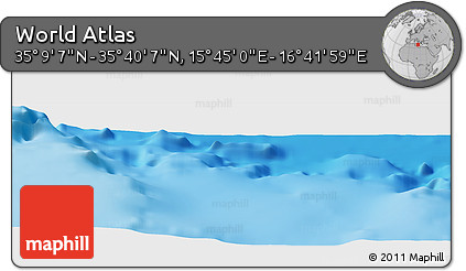 Physical Panoramic Map of the Area around 35° 24' 37" N, 16° 13' 30" E