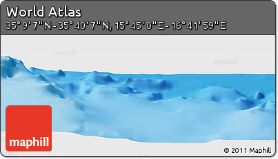 Physical Panoramic Map of the Area around 35° 24' 37" N, 16° 13' 30" E