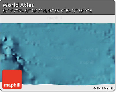 Satellite 3D Map of the Area around 35° 24' 37" N, 17° 4' 30" E