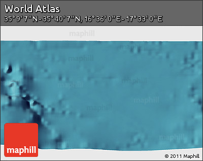 Satellite 3D Map of the Area around 35° 24' 37" N, 17° 4' 30" E