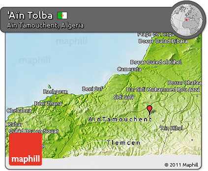 Physical 3D Map of 'Aïn Tolba