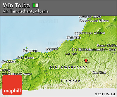 Physical 3D Map of 'Aïn Tolba