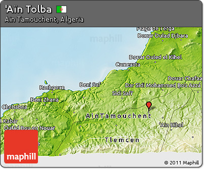 Physical 3D Map of 'Aïn Tolba