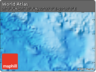 Shaded Relief Map of the Area around 35° 24' 37" N, 23° 1' 29" E