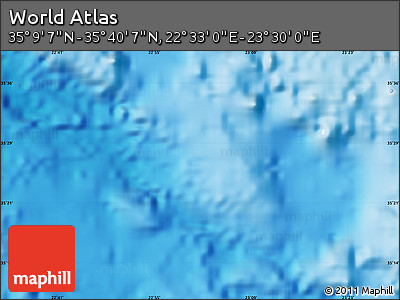 Shaded Relief Map of the Area around 35° 24' 37" N, 23° 1' 29" E
