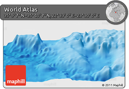 Physical Panoramic Map of the Area around 35° 24' 37" N, 23° 1' 29" E