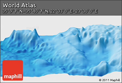 Physical Panoramic Map of the Area around 35° 24' 37" N, 23° 1' 29" E