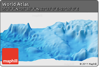 Physical Panoramic Map of the Area around 35° 24' 37" N, 23° 1' 29" E