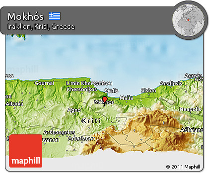Physical 3D Map of Mokhós