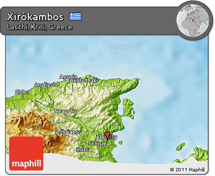 Physical 3D Map of Xirókambos