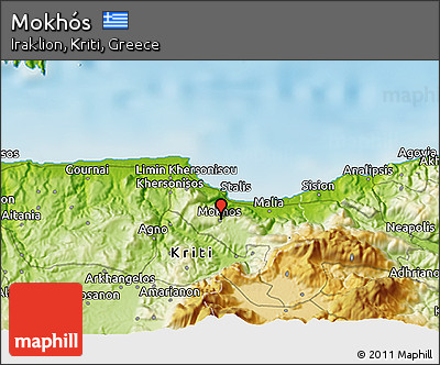 Physical 3D Map of Mokhós