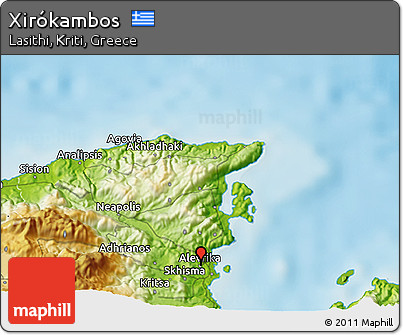 Physical 3D Map of Xirókambos