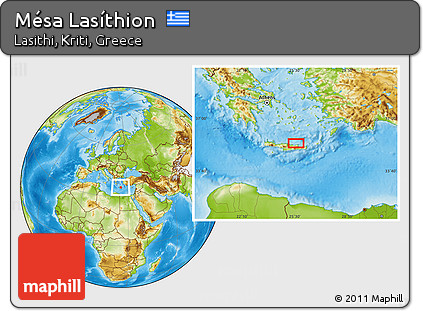 Physical Location Map of Mésa Lasíthion