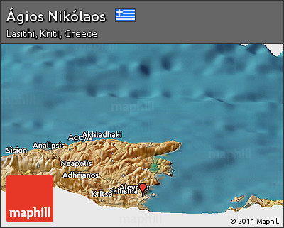 Satellite Panoramic Map of Ágios Nikólaos