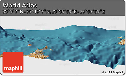 Satellite Panoramic Map of the Area around 35° 24' 37" N, 26° 25' 29" E