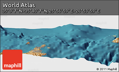 Satellite Panoramic Map of the Area around 35° 24' 37" N, 26° 25' 29" E