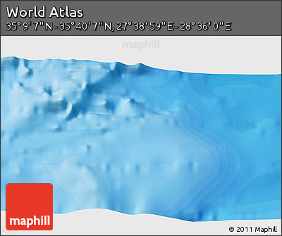 Political 3D Map of the Area around 35° 24' 37" N, 28° 7' 30" E