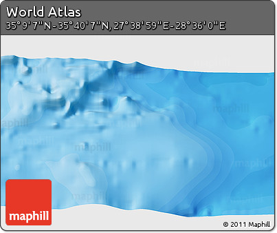 Political 3D Map of the Area around 35° 24' 37" N, 28° 7' 30" E