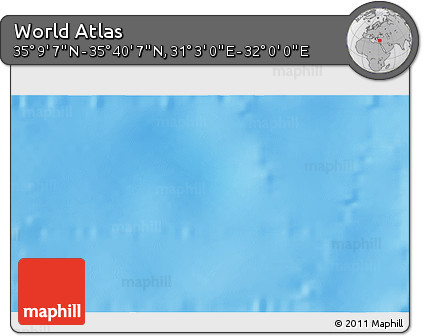 Physical 3D Map of the Area around 35° 24' 37" N, 31° 31' 29" E