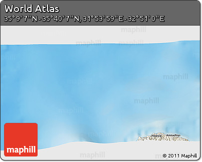Shaded Relief 3D Map of the Area around 35° 24' 37" N, 32° 22' 30" E